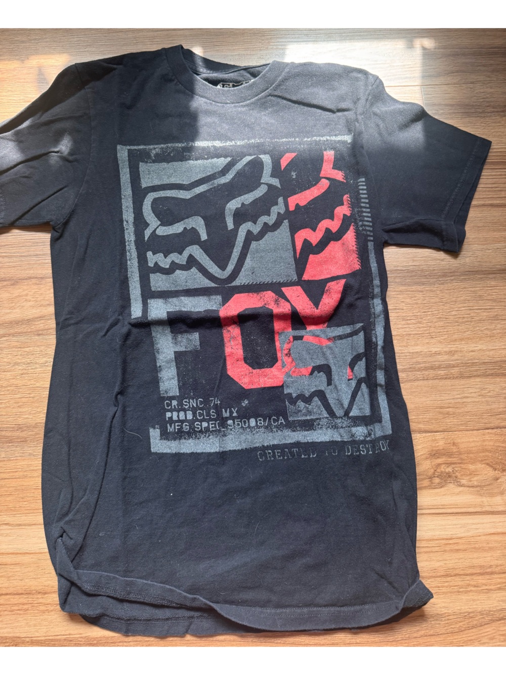 Fox Black Logo T-Shirt with White Graphic